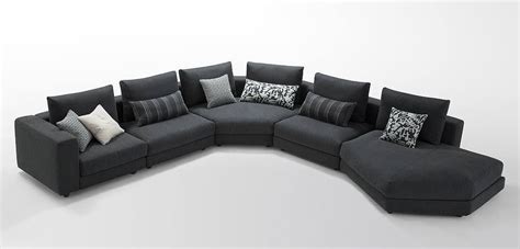 Modern Black Fabric Sectional Sofa | Fabric sectional sofas, Modern leather sectional sofas ...