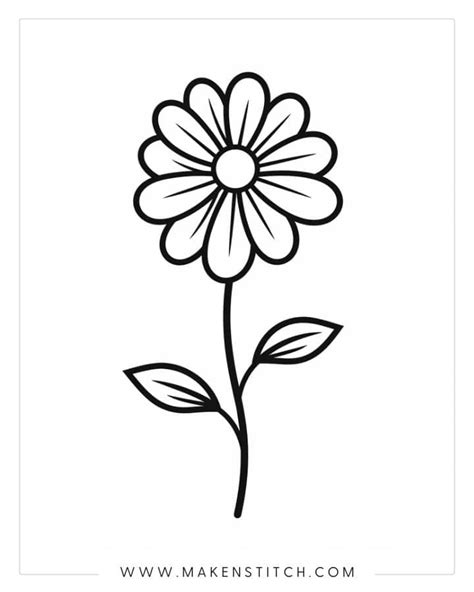 Flower Coloring Pages for Kids and Adults (Free Printables) - Makenstitch