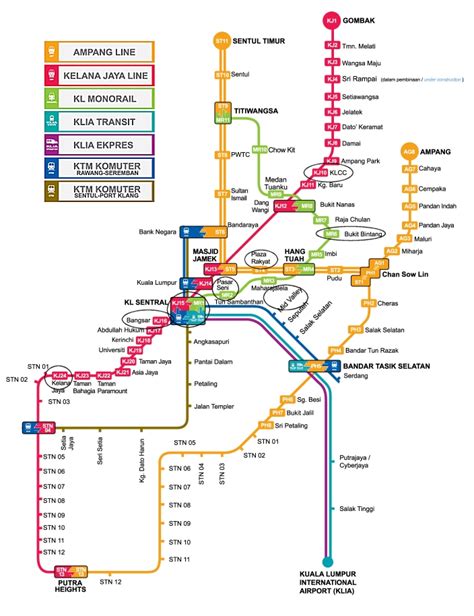 KL Trip April 28th: KL transport LRT Map