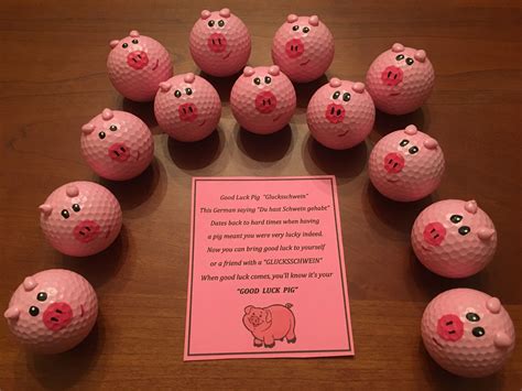 Golf Ball Good Luck Pigs … | Golf ball crafts, Crafts, Golf birthday gifts