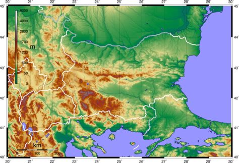 Topographic Map of Bulgaria • Mapsof.net