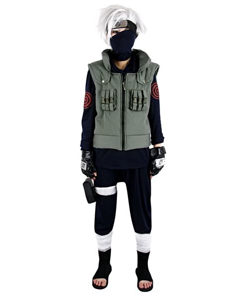 Miccostumes Men's Kakashi Hatake Cosplay Costume Large Green and Dark ...