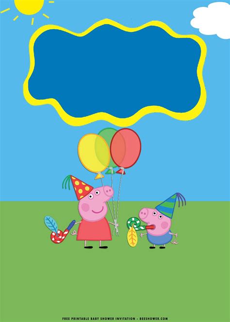 (FREE Printable) – Peppa Pig Baby Shower Invitation Templates | FREE Printable Baby Shower ...