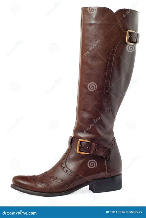 Women Brown Leather Boots Royalty Free Stock Image - Image: 19113376