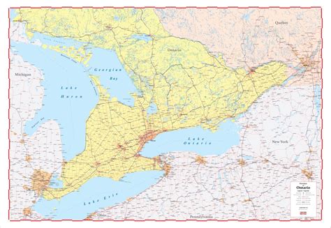 Super Large Map of Southern Ontario 2021 Edition Laminated 48" x 72 ...