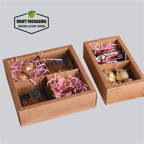 Brown Kraft Gift Boxes With Lid Packaging And Divider Insert Wholesale