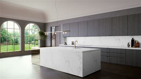 Caesarstone 5151 Empira White - Kitchen Quartz Worktops by Longford Fireplaces