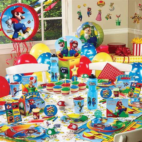 mario decorations | Super Mario Bros Birthday Party Supplies Tableware ...