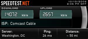 Comcast Speed Test