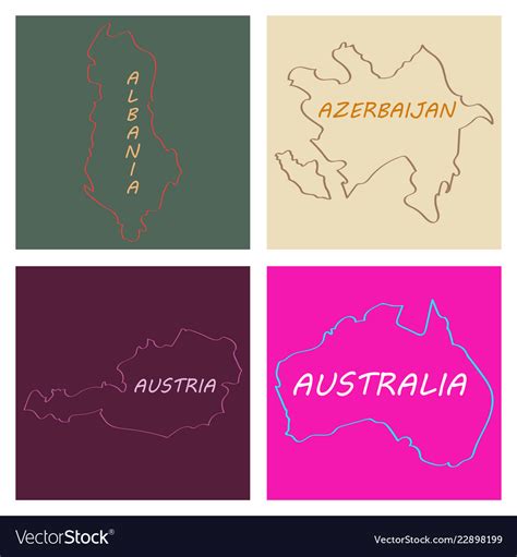 World map-countries in color on white background Vector Image