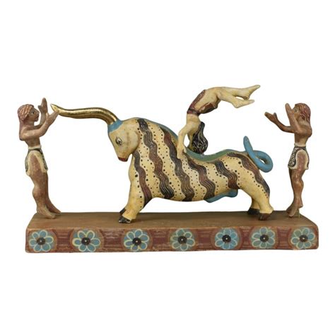 bull leaping in minoan Crete ancient Greece terracotta clay figurine sculpture