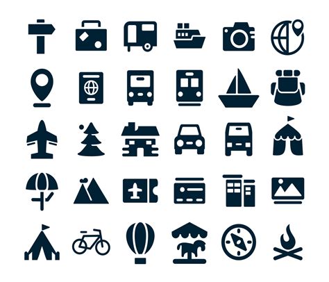 Travel and tourism icon set collection 10365829 Vector Art at Vecteezy