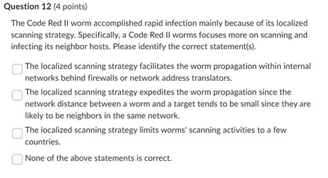 Solved The Code Red II worm accomplished rapid infection | Chegg.com