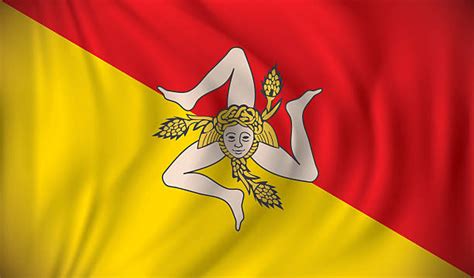 Sicilian Flag Clipart Stencil