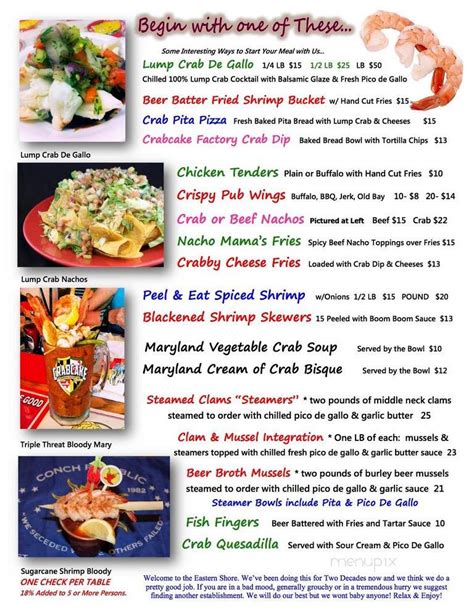 Menu of Crabcake Factory USA in Ocean City, MD 21842