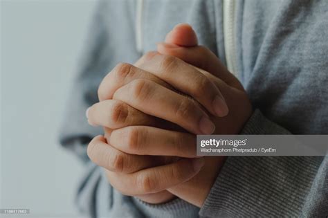 Stock Photo : Close-Up Of Person With Hands Clasped Hand Pose, Hand ...