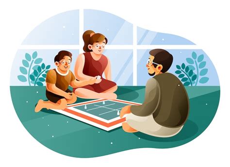 Familia feliz jugando juegos de mesa en una sala de estar cuando se ...