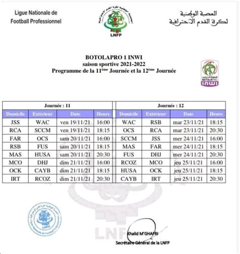 La LNFP dévoile le programme de la 11e et la 12e journée de la Botola Pro | SNRT News