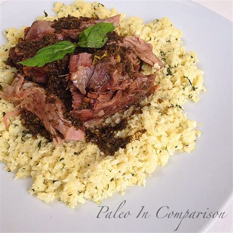 Paleo In Comparison: Crock Pot Citrus Cumin Leg of Lamb with Citrus Mint Cauli Rice and Cumin ...