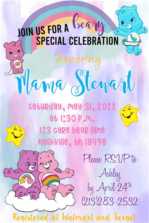 Care Bears Baby Shower Invitation - Etsy