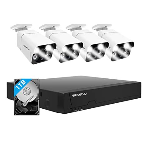 PoE Security Camera System,Two Way Audio 4K PoE NVR with 4Pcs 5MP IP ...