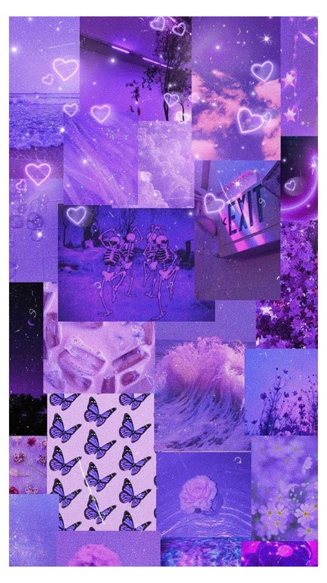 Light Purple Aesthetic Collage Wallpaper