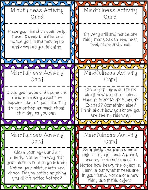 42 Mindfulness Activity Cards to help students re-focus and re-center. Cards include deep ...