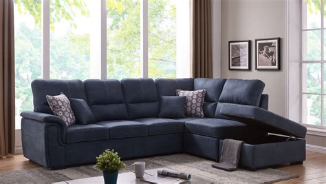 Living Room Furniture Lovely Gorgeous Blue Polyfiber 3pc Sectional Sofa ...