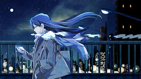 Long-haired female anime character wallpaper, anime, winter HD ...