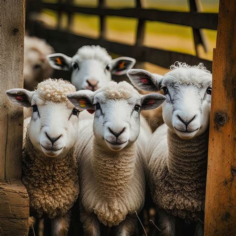 A Group of Curious Sheep Looking at the Camera Stock Photo - Image of flock, nature: 269420530