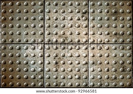 Stained Steel Rivets Pattern Grunge Metal Stock Photo 92966581 ...