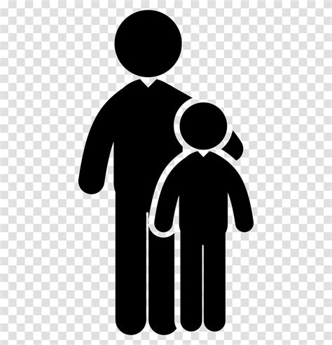 Adult And Child Males Child Adult Icon, Stencil, Silhouette, Person Transparent Png – Pngset.com