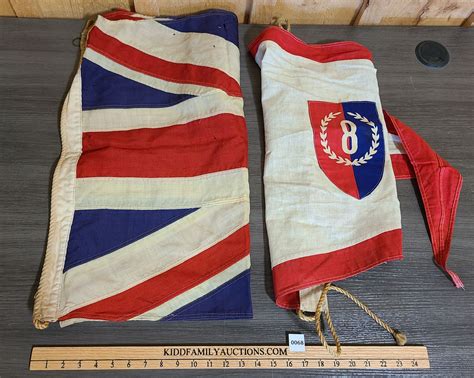 LOT OF 2 - BRITISH UNION JACK FLAG - UNIVERSITY PENNANT - Kidd Family ...