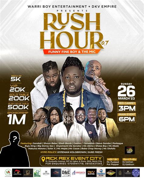 the event poster for rush hour