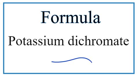 How to Write the Formula for Potassium dichromate - YouTube