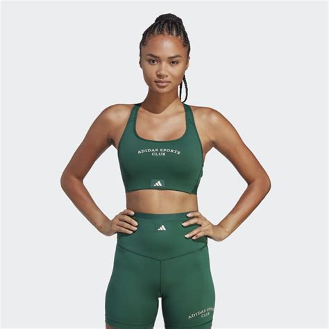 adidas Sports Club Medium-Support Bra - Green | adidas LK