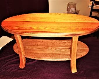 Oval Plank Coffee Table White Oak, Hand-turned Legs, Minimal Design - Etsy