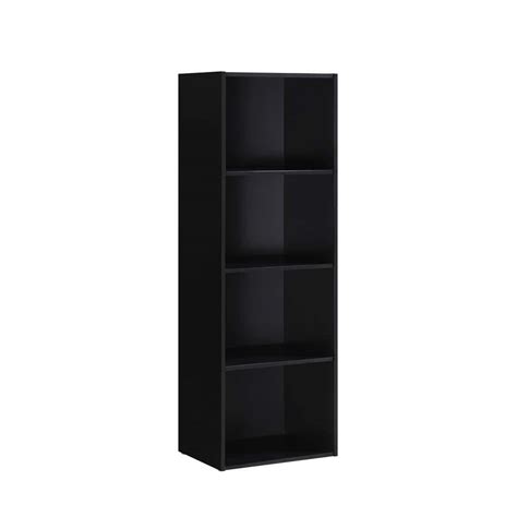 HODEDAH 4-Shelf, 47 in. H Black Bookcase HID24 BLACK - The Home Depot