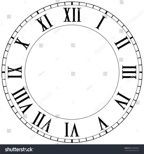 Vintage Roman Numeral Clock. Vector Illustration Isolated On White Background - 264090605 ...