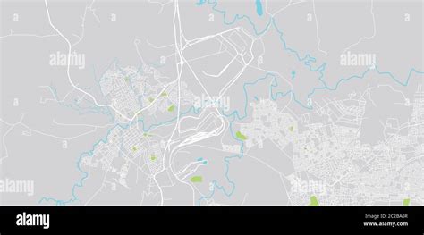 Urban vector city map of Newcastle, South Africa Stock Vector Image ...