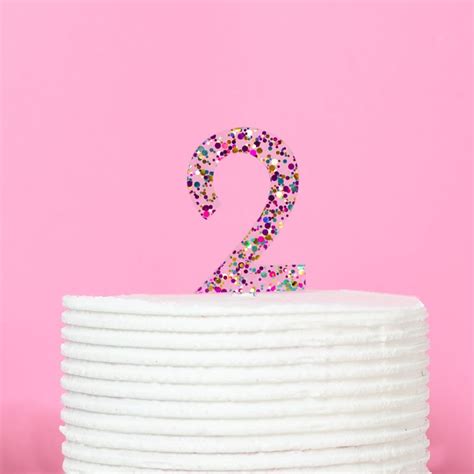 RAINBOW GLITTER NUMBER 21 CAKE TOPPER - Kiwicakes