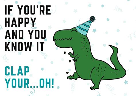 Funny Dinosaur Birthday Greeting Card | Etsy