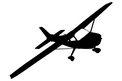 Small Single-Engine Flying Plane Silhouette Graphic by iDrawSilhouettes ...