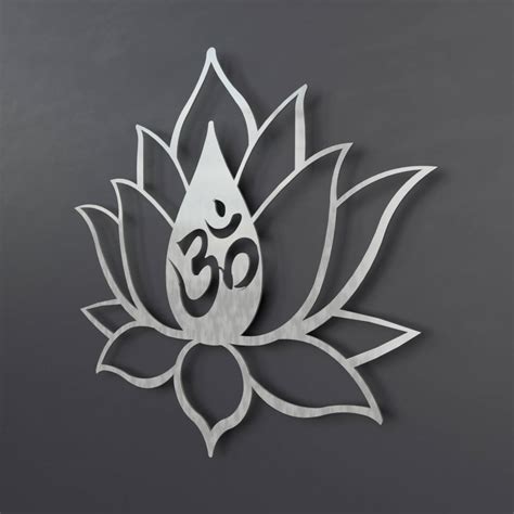 Om Lotus Flower Metal Wall Art, Om Wall Decor, Om Wall Art, Spiritual ...