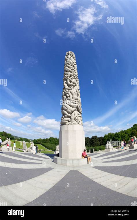 Monolith, by Gustav Vigeland, sculptures in granite in Vigeland Sculpture Park, Frognerparken ...