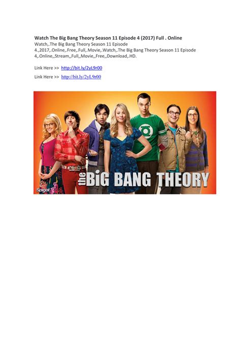 Watch The Big Bang Theory Season 11 Episode 4 - Page 1 - Created with ...