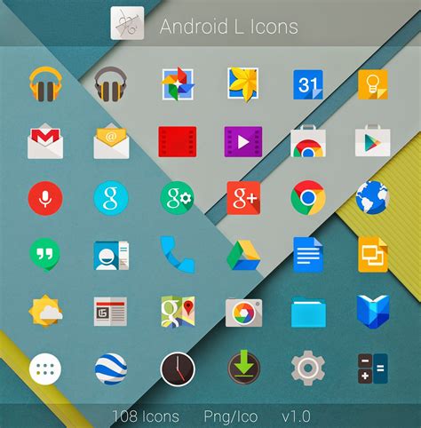 Android L Flat Icons Pack | Windows10 Themes I Cleodesktop