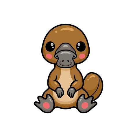 Cute baby platypus cartoon sitting 12224770 Vector Art at Vecteezy