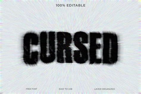 Cursed Noise Distorted Horror TV Screen 3D Text Effect | Fichier PSD Photoshop Gratuit | TextStudio