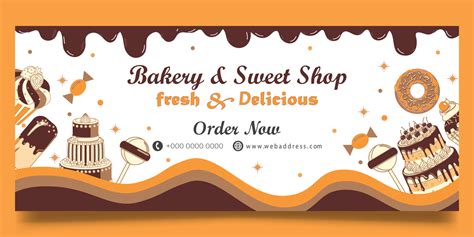 Bakery shop web banner 16937046 Vector Art at Vecteezy